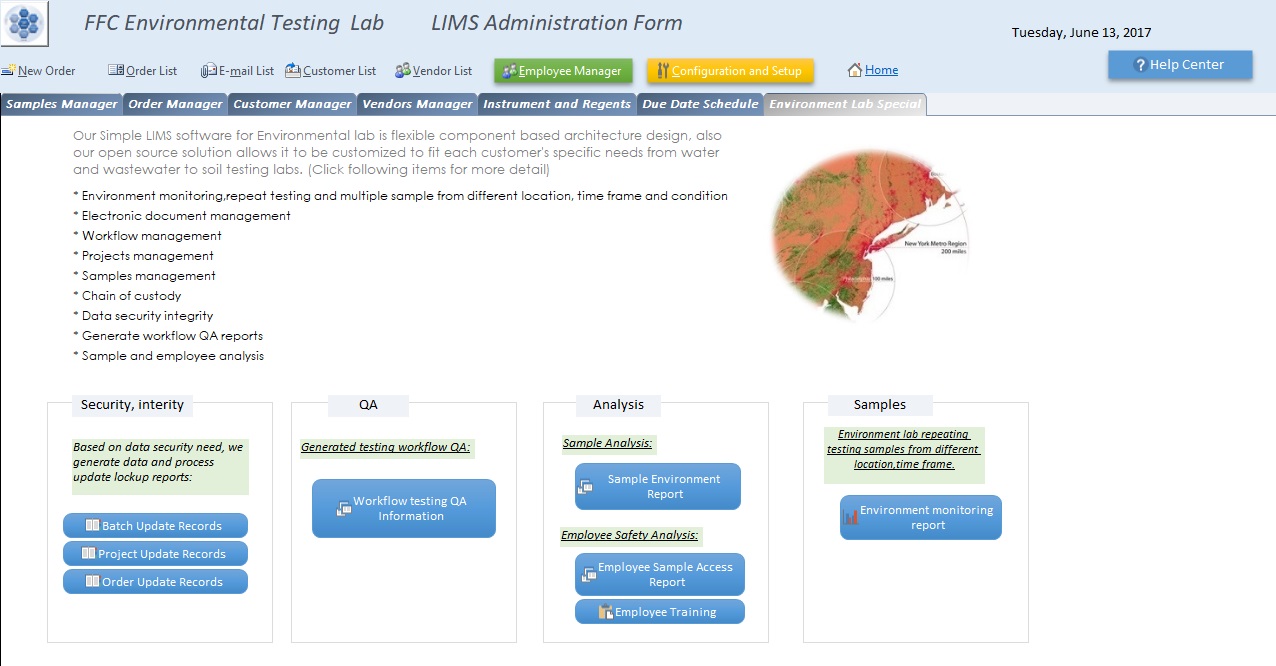 LIMS solution for Environmental labs